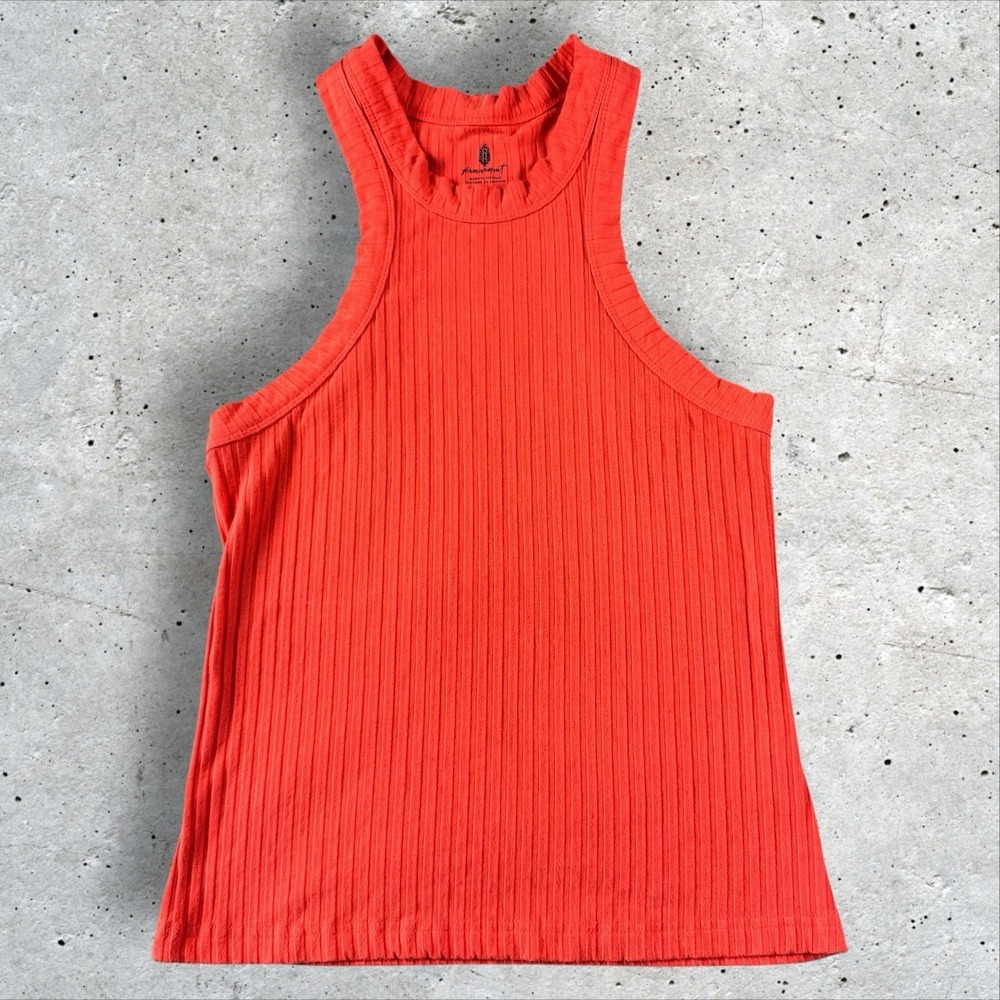 Free People FP Movement Blissed Out‎ Ribbed Tank Orange Size Small